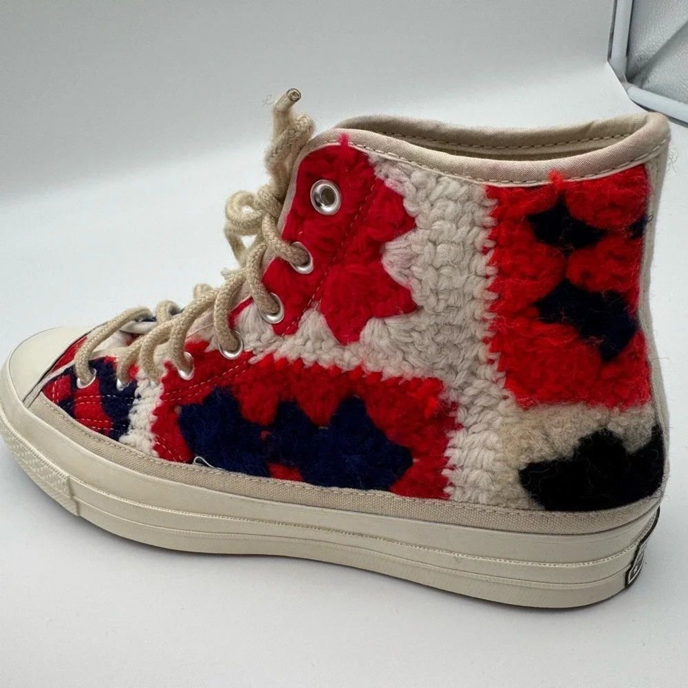 Converse Especial‎ Edition Crochet Colorful High-Top Sneakers - Picture 7 of 9